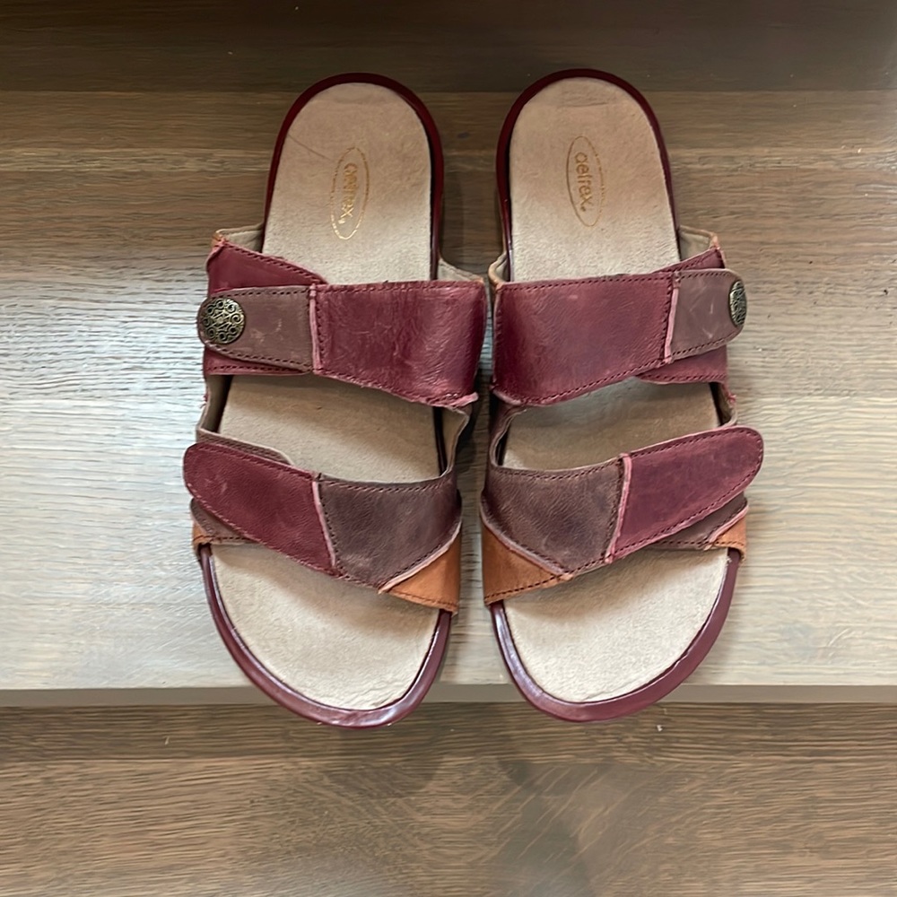 Aetrex Rebecca Leather Slide in Autumn